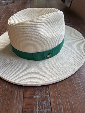 Master’s Cream Straw Hat with Green Trim